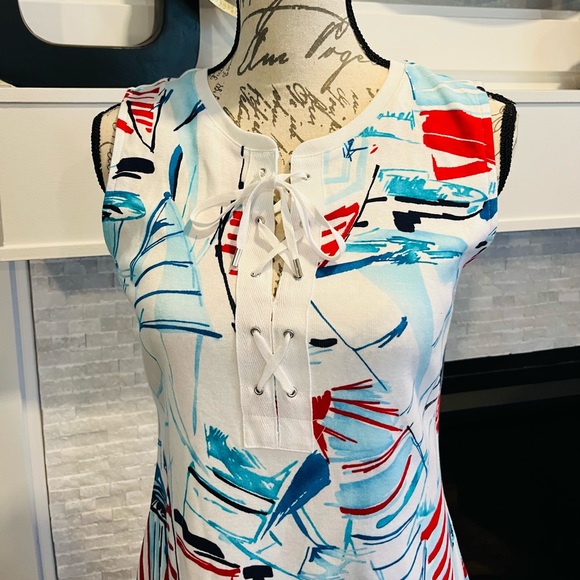 Women's Chaps Sailboat Lace-Up Dress - Picture 7 of 9